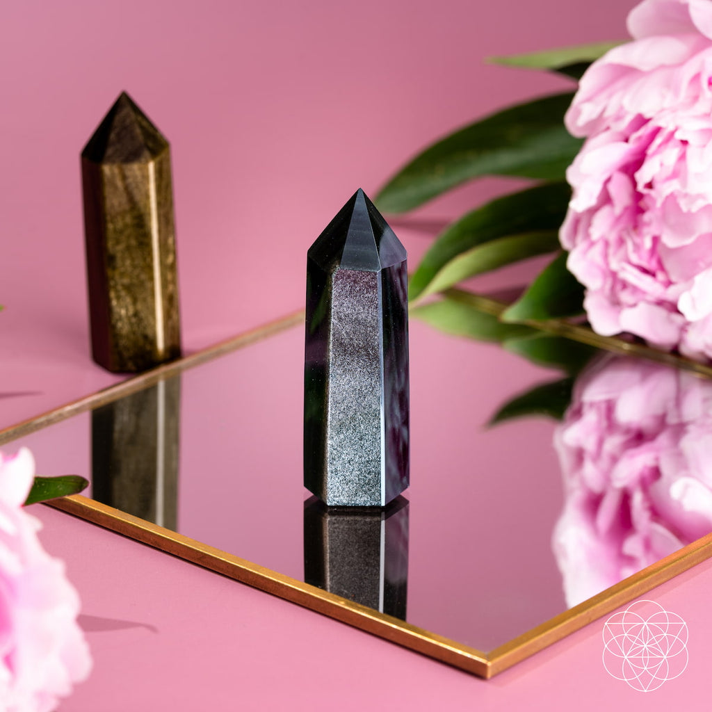 The Upper Hand – Gold & Silver Sheen Obsidian Points | Home Decoration | Wiccan Center