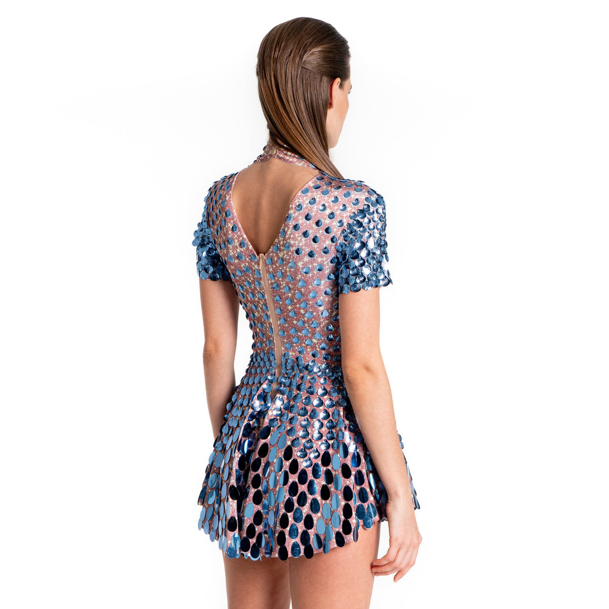 Helen Blue Sequin Mini Dress | Metallic Mermaid Seashell Festival & Party Outfit – Manifestie | | Wiccan Center