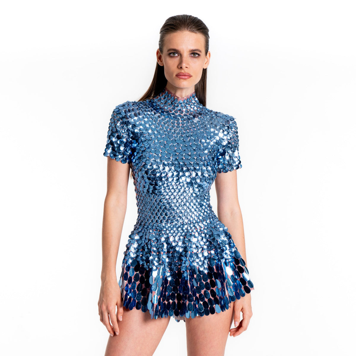 Helen Blue Sequin Mini Dress | Metallic Mermaid Seashell Festival & Party Outfit – Manifestie | | Wiccan Center