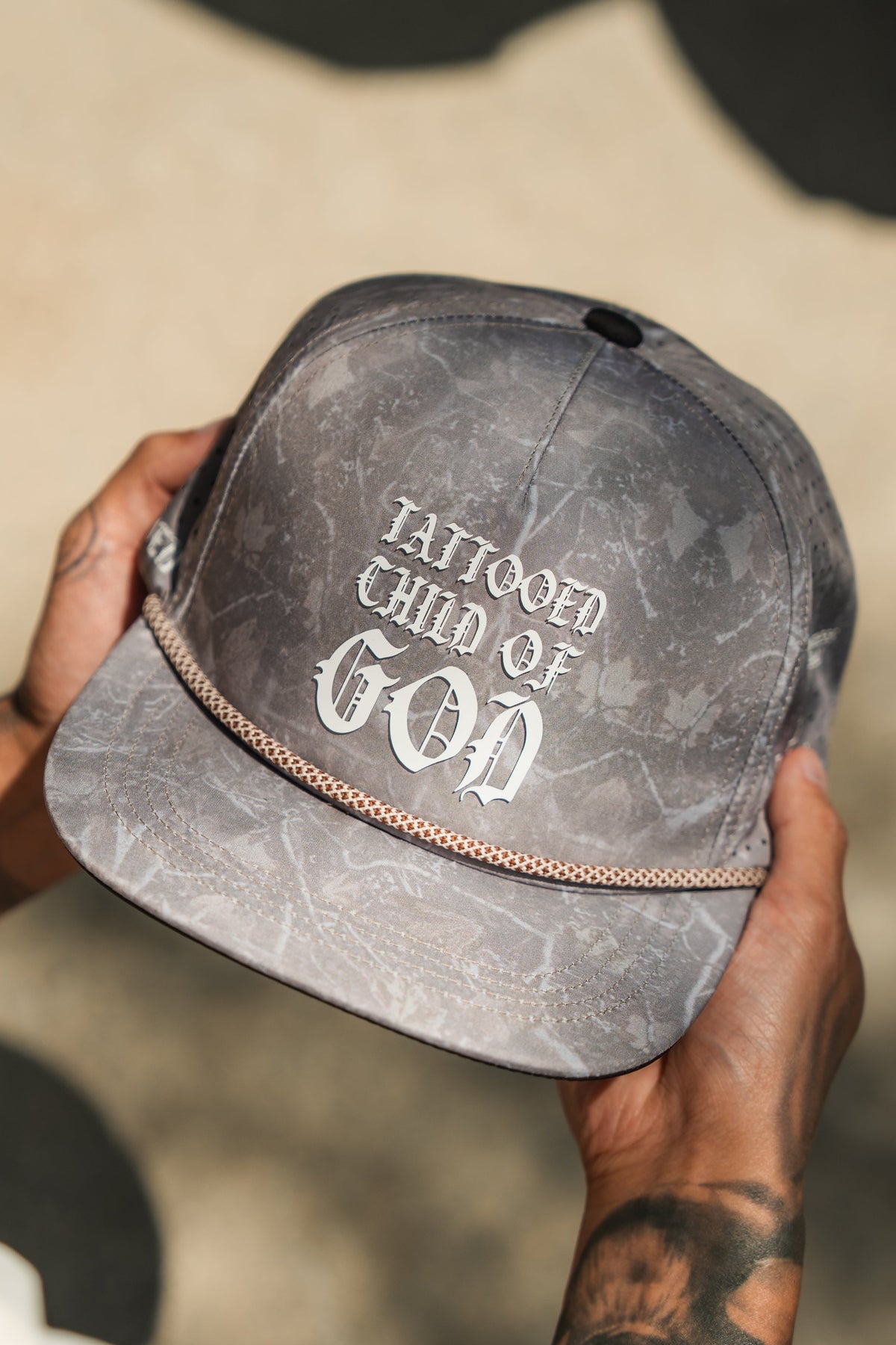 Tattooed Child of God Deadwood Camo PVC Snapback | hat | Wiccan Center