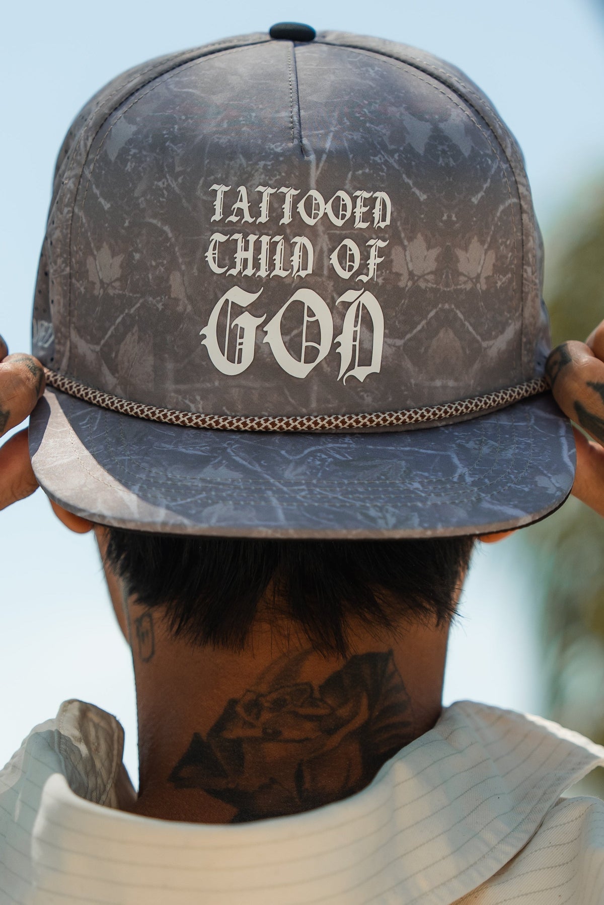 Tattooed Child of God Deadwood Camo PVC Snapback | hat | Wiccan Center