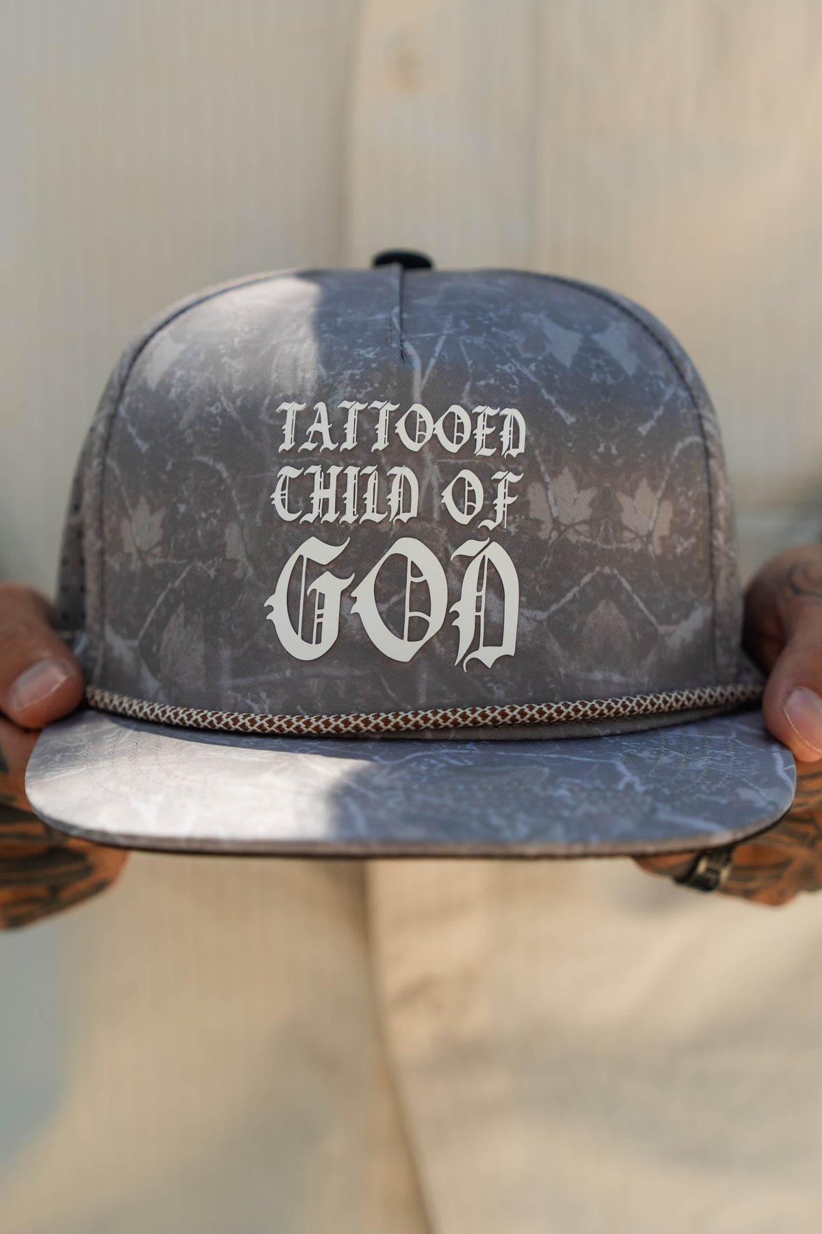 Tattooed Child of God Deadwood Camo PVC Snapback | hat | Wiccan Center