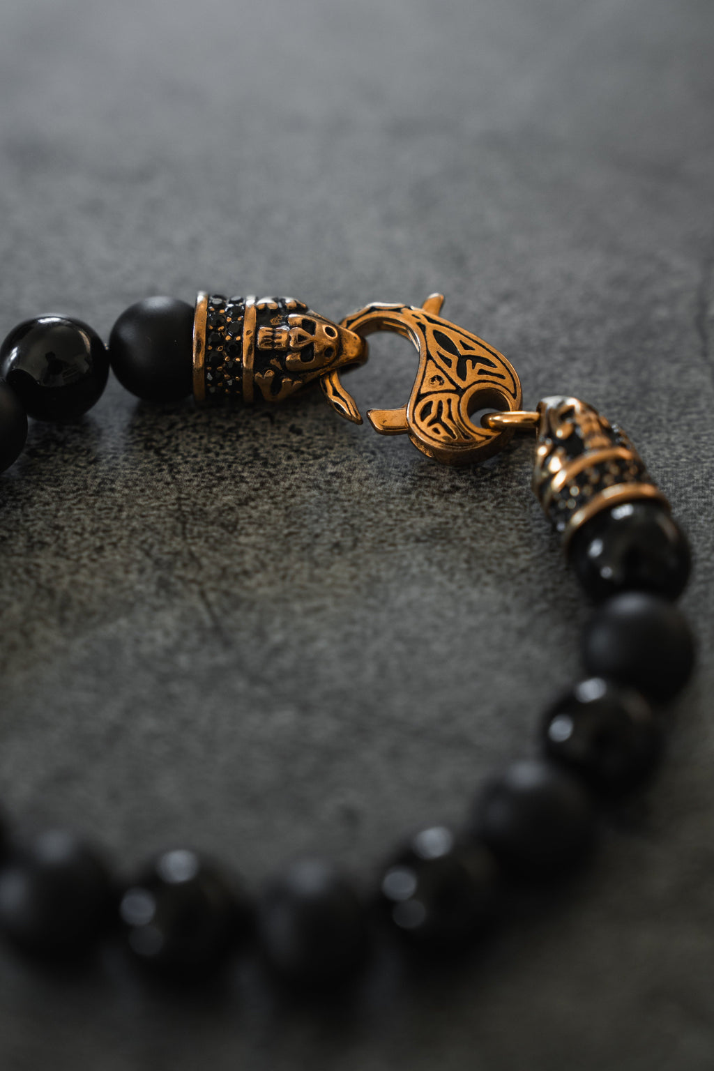 Black Pearl Monarch GOLD Ed. Gemstone Bracelet | jewelry | Wiccan Center