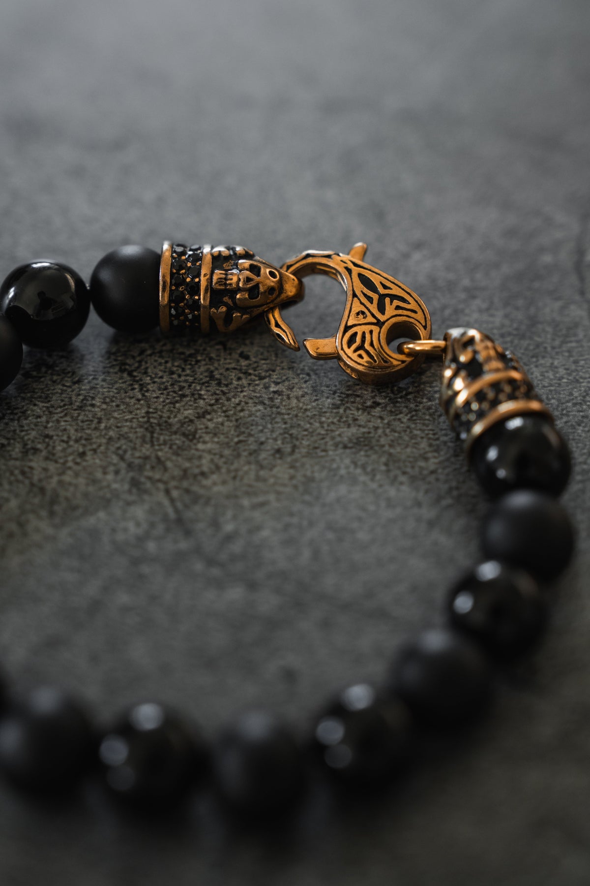 Black Pearl Monarch GOLD Ed. Gemstone Bracelet | jewelry | Wiccan Center