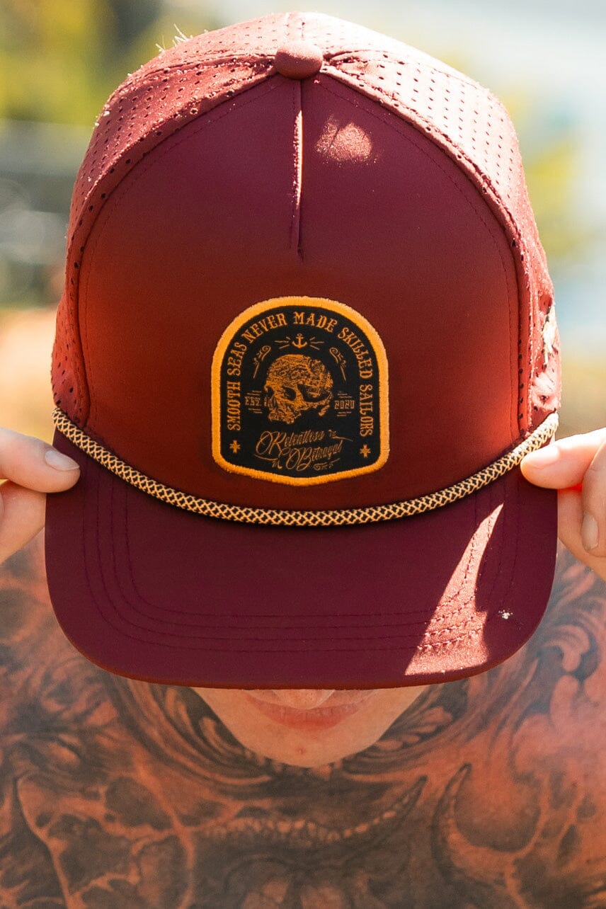 Skilled Sailor Burgundy Snapback | hat | Wiccan Center