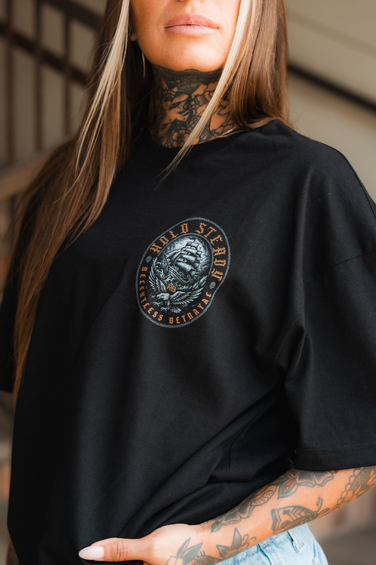 Hold Steady Premium Oversized Ghost T-Shirt | | Wiccan Center