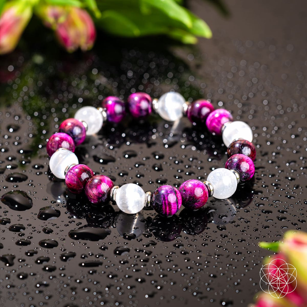 Shape Your Future – Pink Galaxy Tiger’s Eye Bracelet | Bracelet | Wiccan Center