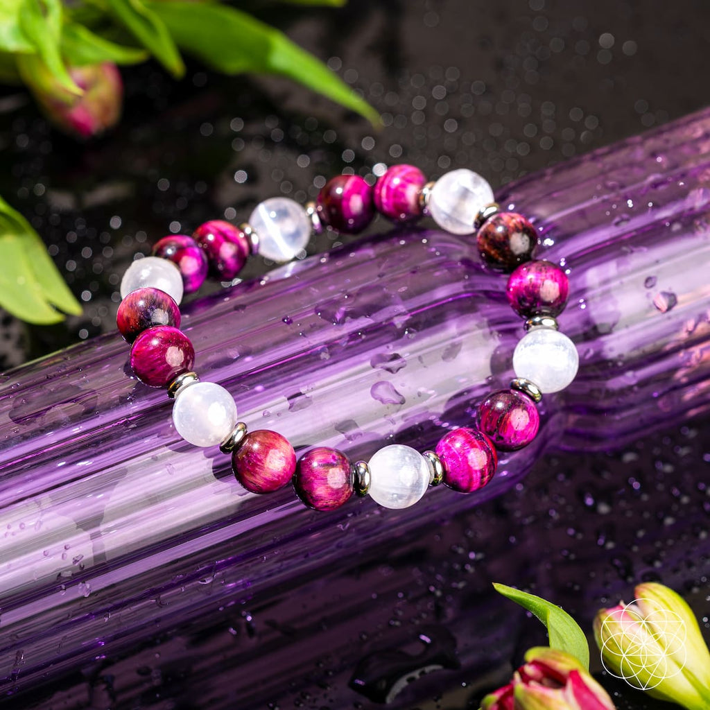 Shape Your Future – Pink Galaxy Tiger’s Eye Bracelet | Bracelet | Wiccan Center