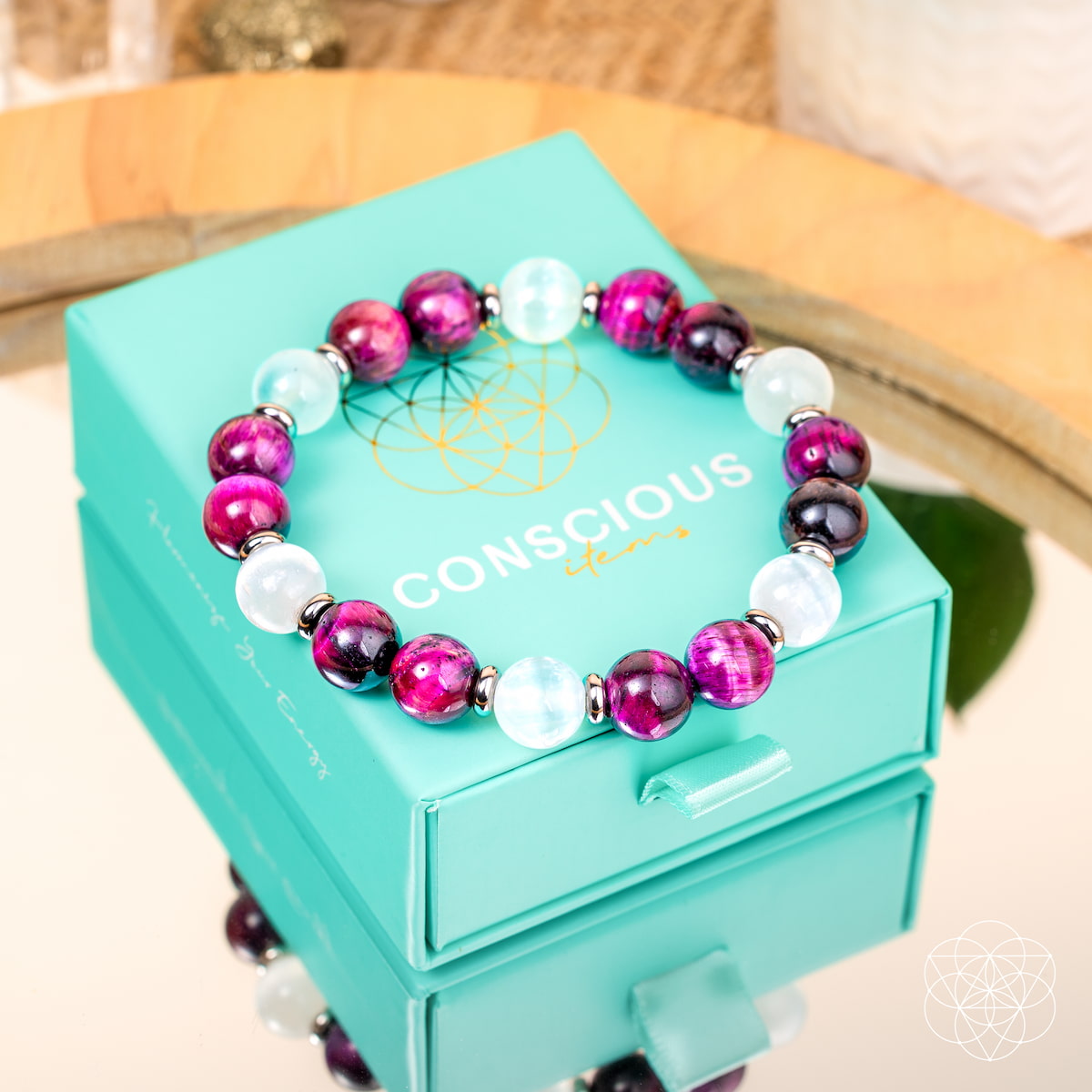 Shape Your Future – Pink Galaxy Tiger’s Eye Bracelet | Bracelet | Wiccan Center