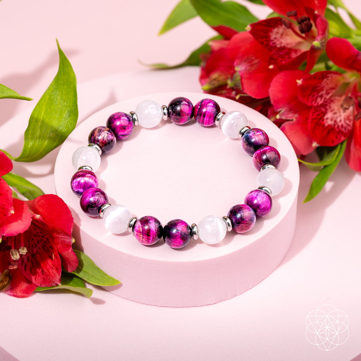 Shape Your Future – Pink Galaxy Tiger’s Eye Bracelet | Bracelet | Wiccan Center