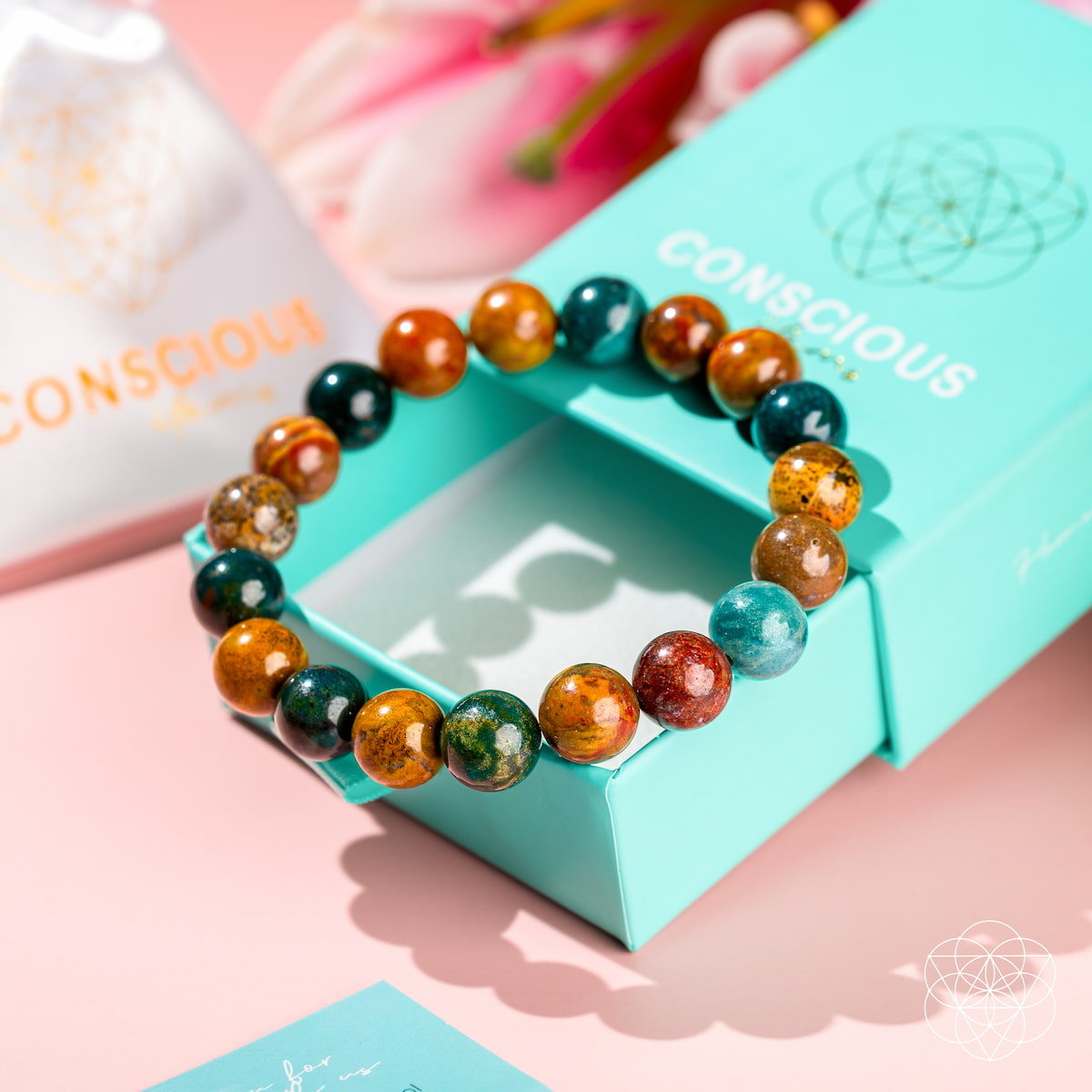 Quiet My Mind – Ocean Jasper Bracelet | Bracelet | Wiccan Center