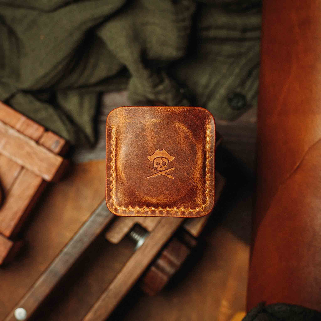 Pirate Goods Peso Pocket v3 Coin Holder – Leather Challenge Coin Case for EDC | Wallet | Wiccan Center