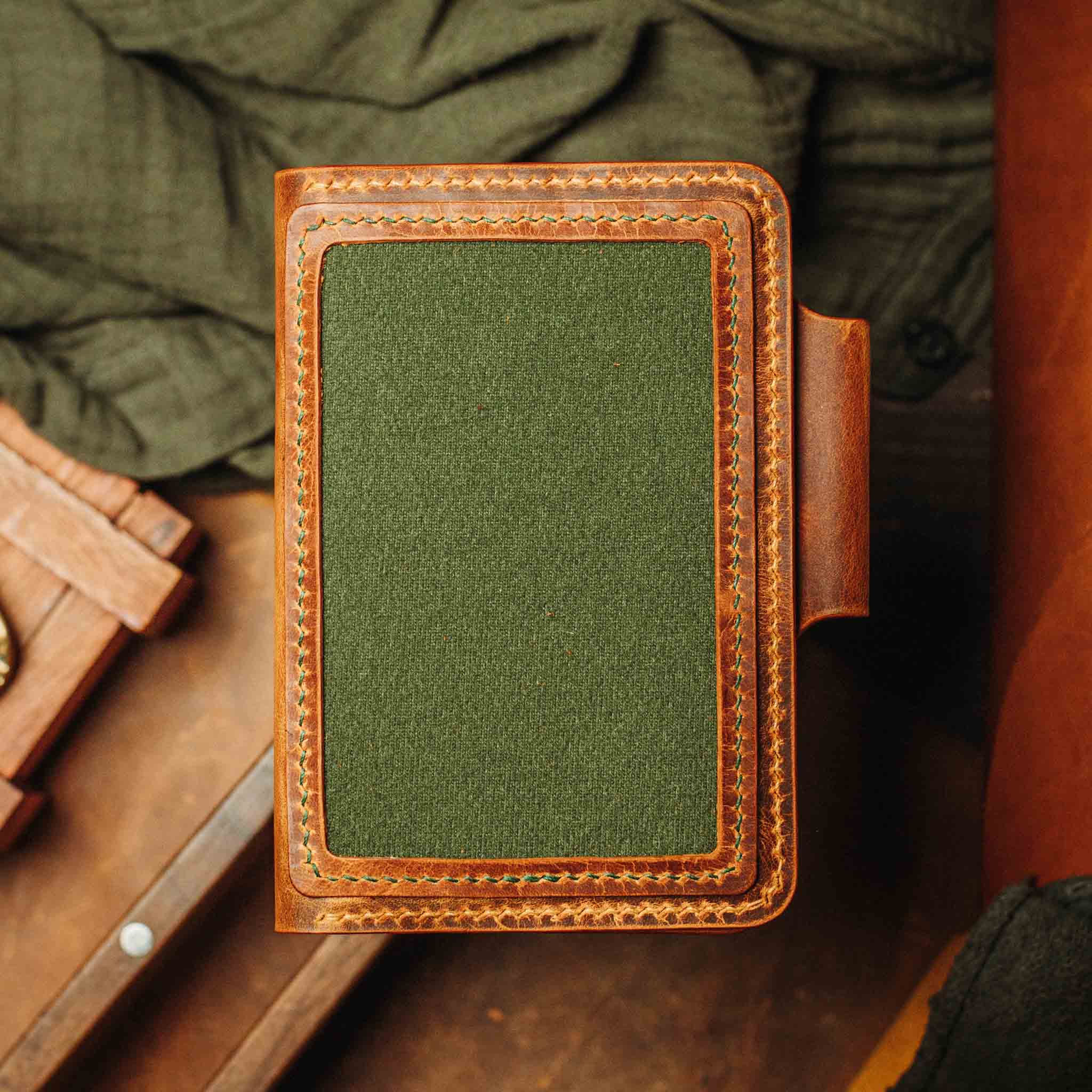 Pirate Goods Quartermaster v2 Passport Wallet – Leather Travel EDC Organizer with Velcro Panel & Field Notes Holder | Bifold Velcro Wallet | Wiccan Center