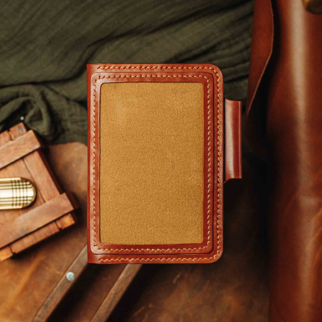 Pirate Goods Quartermaster v2 Passport Wallet – Leather Travel EDC Organizer with Velcro Panel & Field Notes Holder | Bifold Velcro Wallet | Wiccan Center