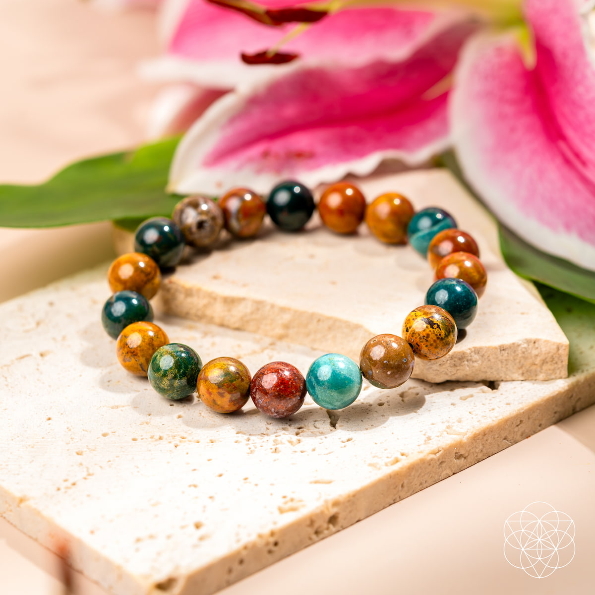 Quiet My Mind – Ocean Jasper Bracelet | Bracelet | Wiccan Center