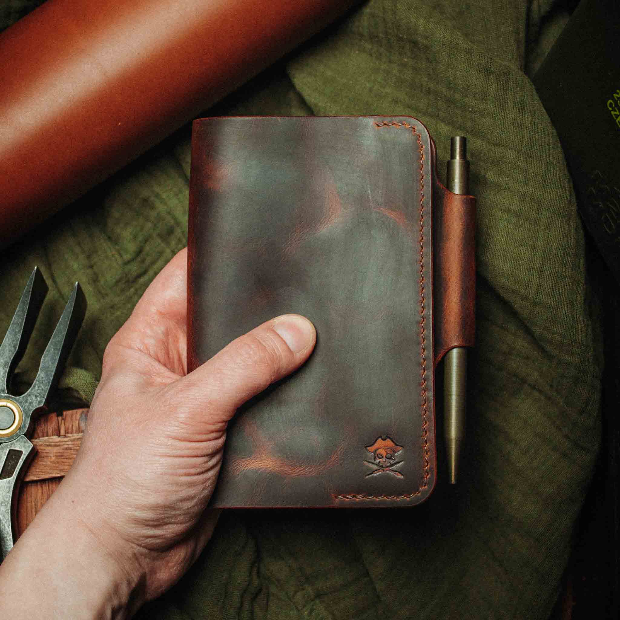 Pirate Goods Navigator Field Notes Cover – Leather EDC Journal Holder | Journal Cover | Wiccan Center