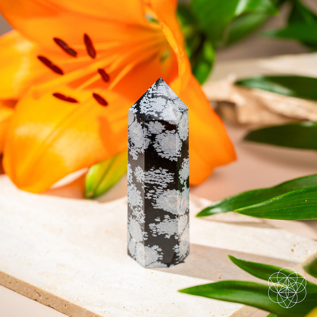 Spiritual Bodyguard - Snowflake Obsidian Point | Home Decoration | Wiccan Center