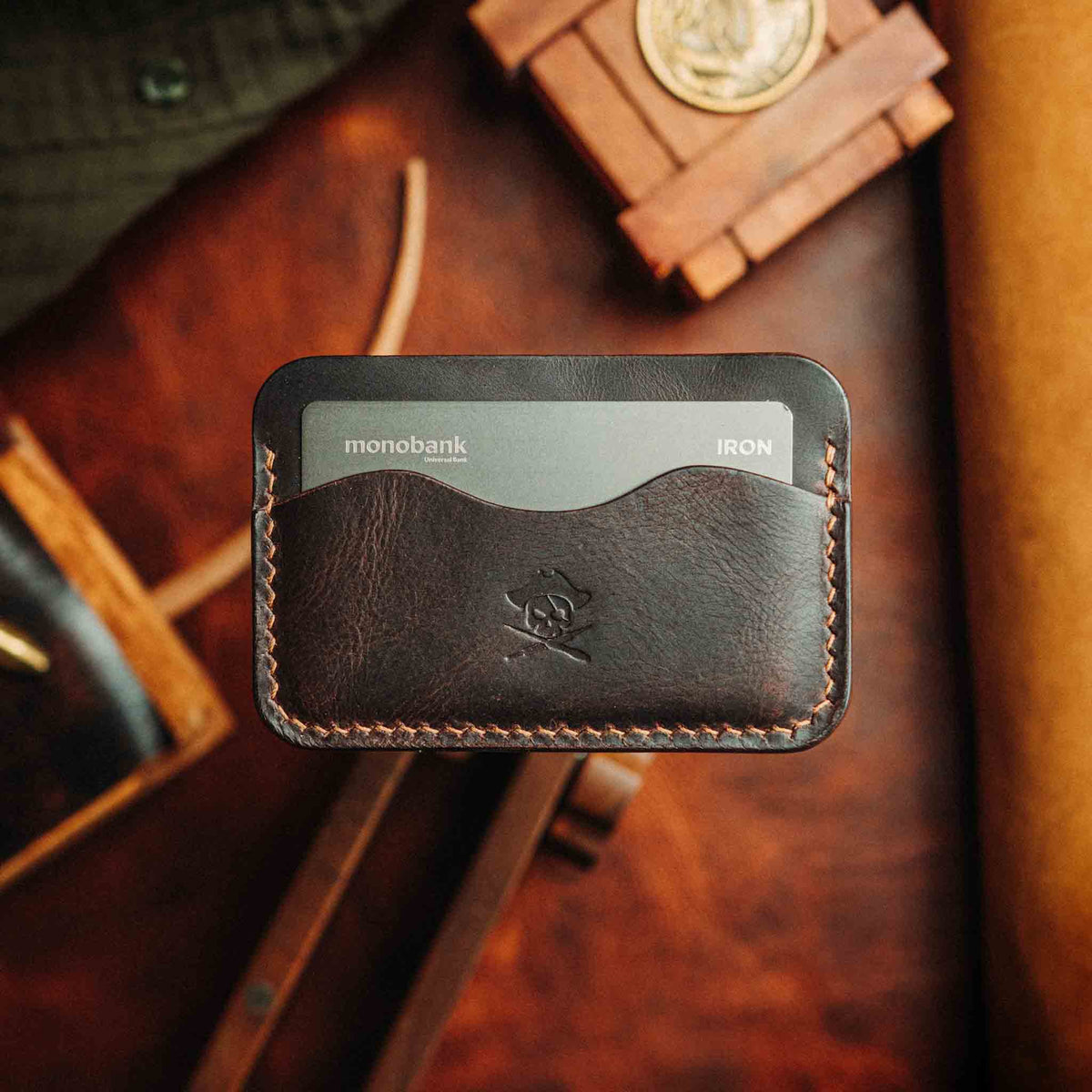 Pirate Goods Drunken Boatswain v2 Slim Wallet – Minimalist Leather EDC Card Holder | Card Holder | Wiccan Center