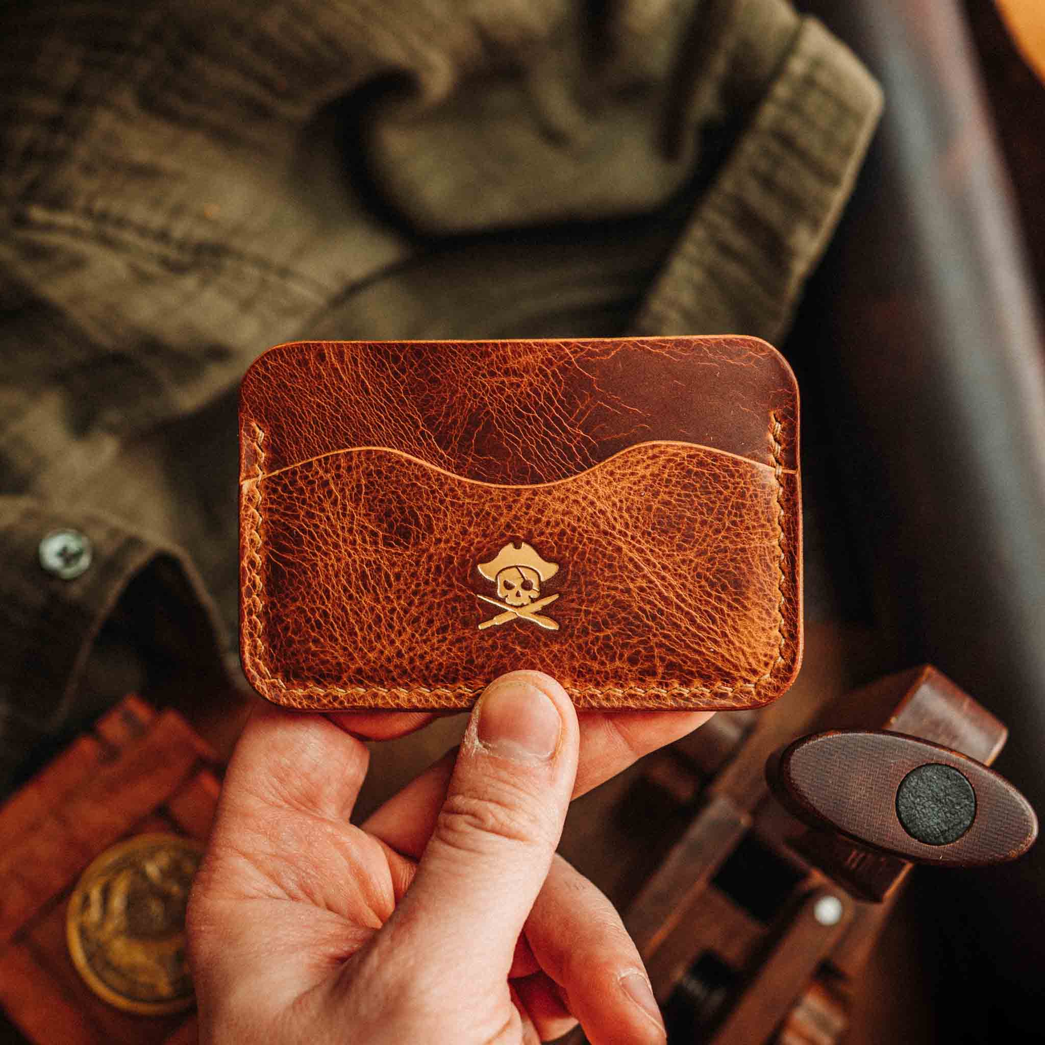 Pirate Goods Drunken Boatswain v2 Slim Wallet – Minimalist Leather EDC Card Holder | Card Holder | Wiccan Center
