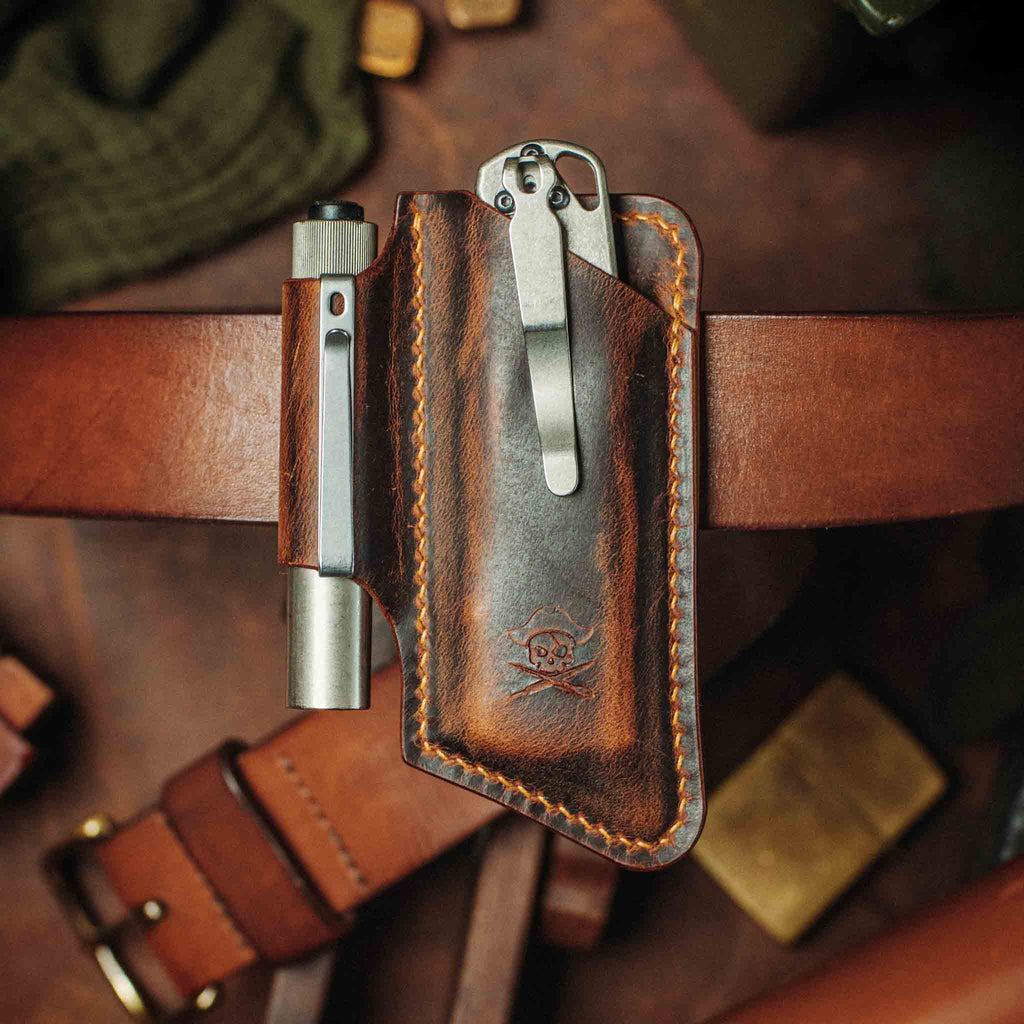 Pirate Goods Sailor v4 Knife Sheath – Leather EDC Belt Knife Holder | Belt Organizer | Wiccan Center