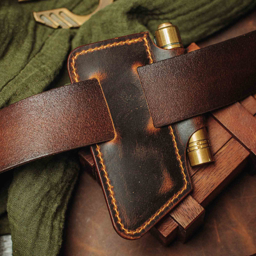 Pirate Goods Sailor v4 Knife Sheath – Leather EDC Belt Knife Holder | Belt Organizer | Wiccan Center