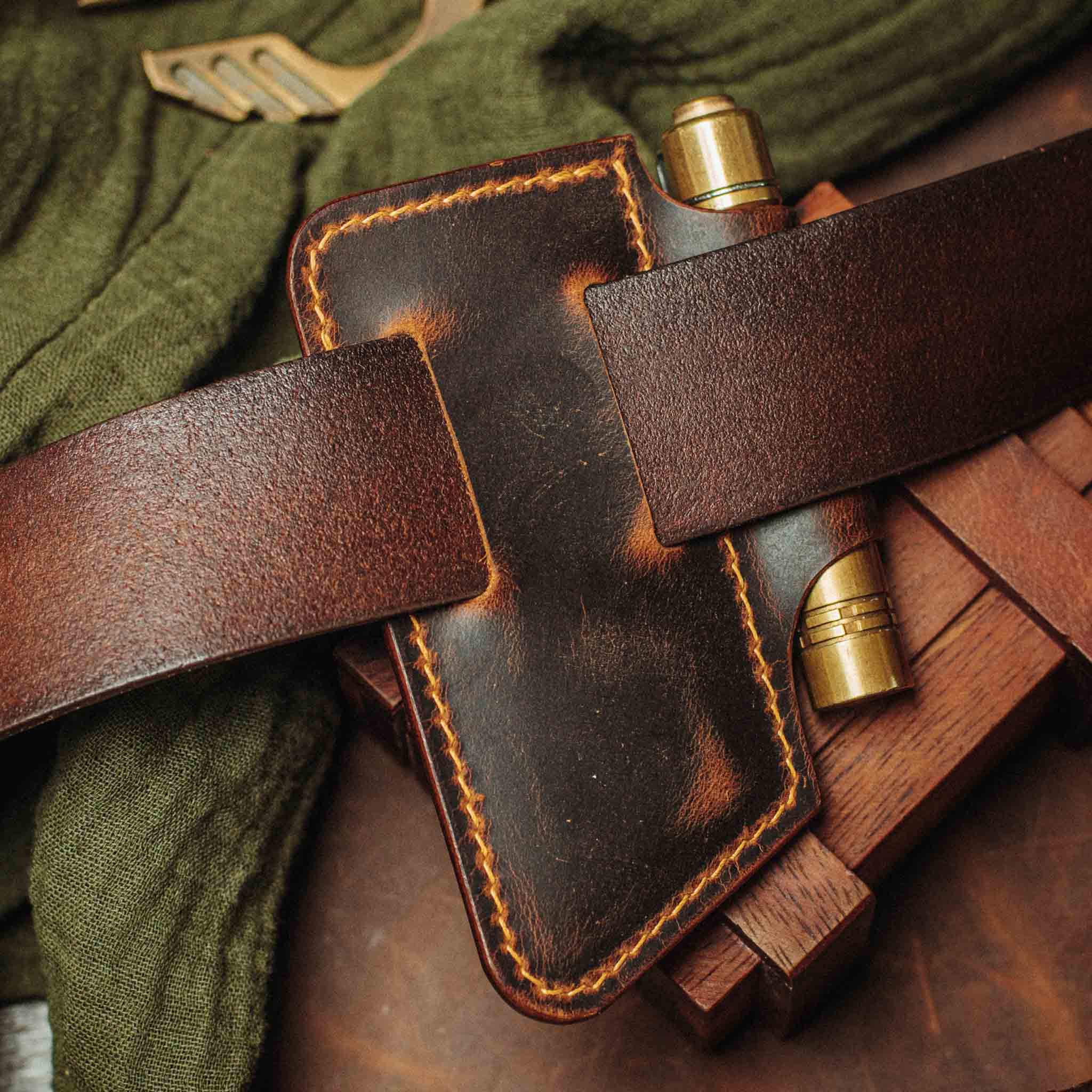 Pirate Goods Sailor v4 Knife Sheath – Leather EDC Belt Knife Holder | Belt Organizer | Wiccan Center