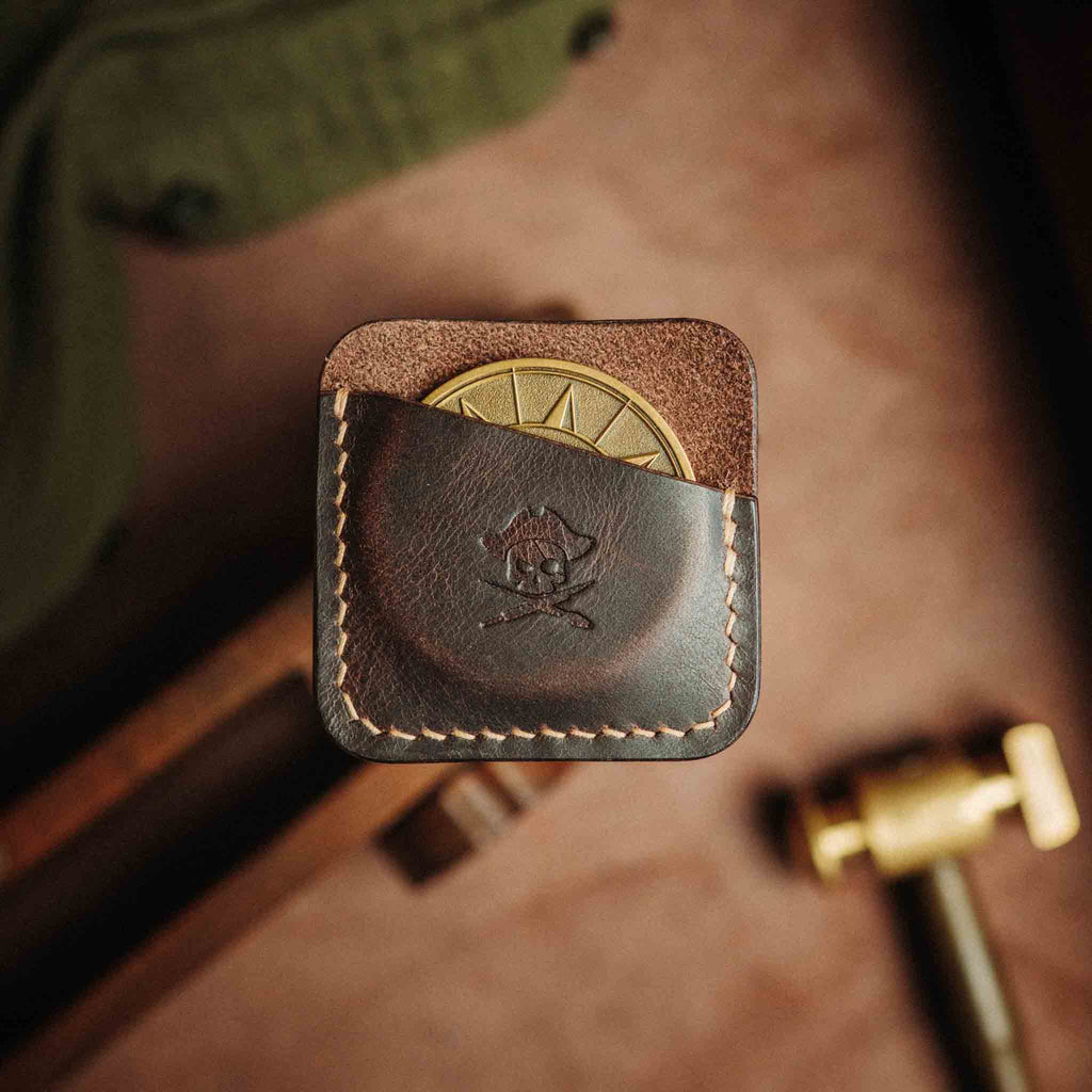 Peso Pocket – Leather Challenge Coin Slip | Pirate Goods | Wallet | Wiccan Center