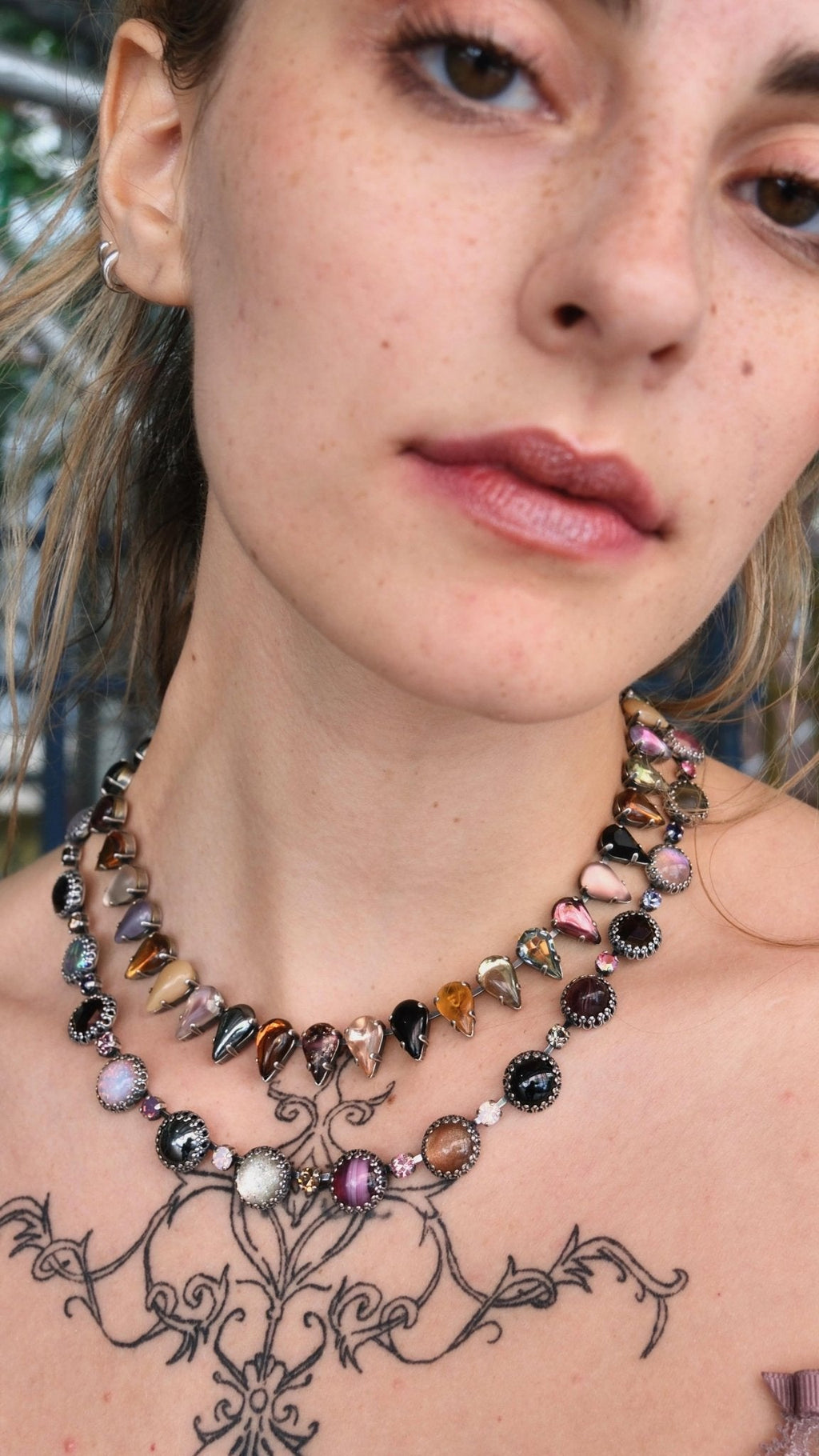Fang Layering Choker in Punk Rocks (Silver) | Jewelry | Wiccan Center