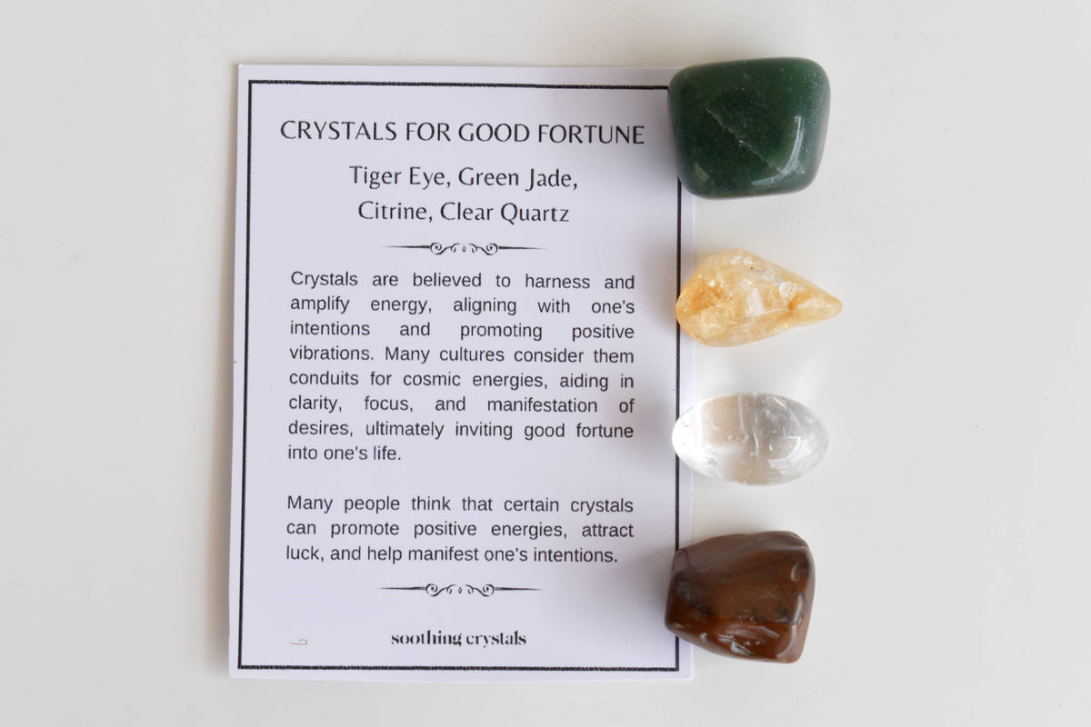 Harbouring GOOD FORTUNE Crystal Kit, Gemstone Tumble Kit, Good fortune Crystal Gift Set