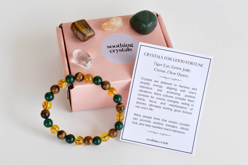 Harbouring GOOD FORTUNE Crystal Kit, Gemstone Tumble Kit, Good fortune Crystal Gift Set | Healing Kits | Wiccan Center
