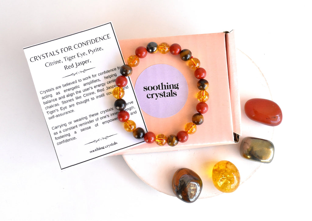 Boost CONFIDENCE Crystal Kit, Gemstone Tumble Kit, Confidence Crystal Gift Set.