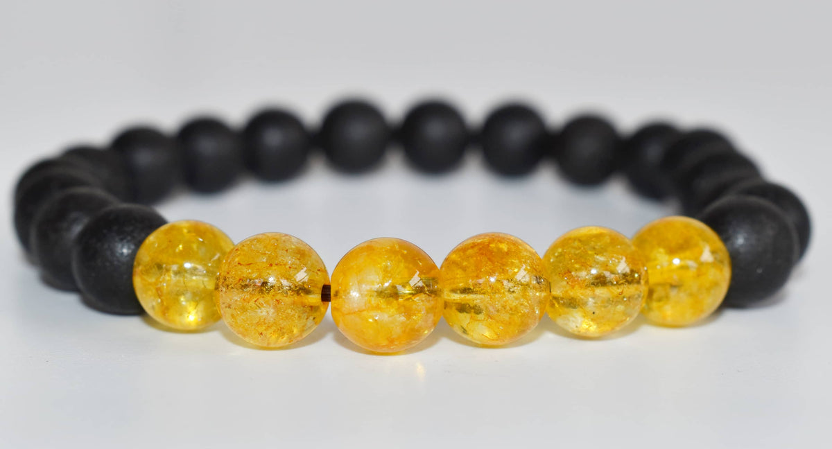 Lava Diffuser Bracelet, Lava with Citrine Beads Diffuser Jewelry, Aromatherapy, Essential Oil Bracelet, Spiritual Gift, Yoga Gift for Her
