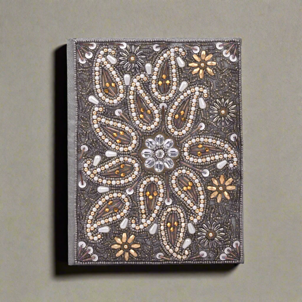 Exquisite Zari Hand-Embroidered Journal - A Royal Artistry 5x7 Keepsake | Journal | Wiccan Center