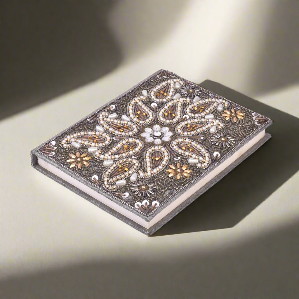 Exquisite Zari Hand-Embroidered Journal - A Royal Artistry 5x7 Keepsake | Journal | Wiccan Center