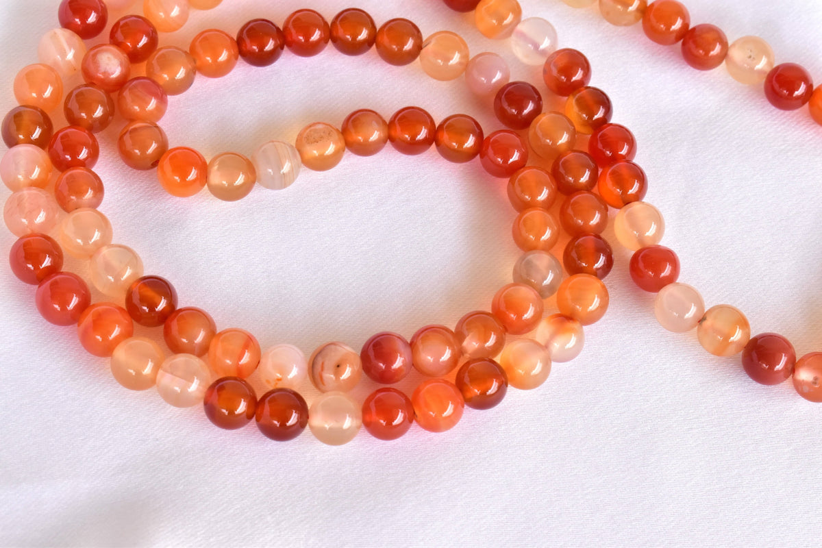 Carnelian Gemstone Mala, 108 Prayer Bead Mala.