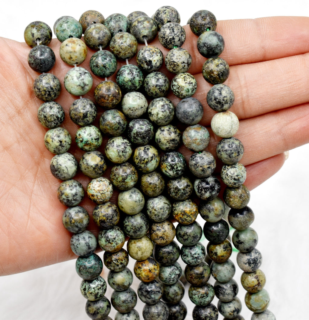 African Turquoise Beads, Natural Crystal Round Beads 4mm to 12mm | Beads | Wiccan Center