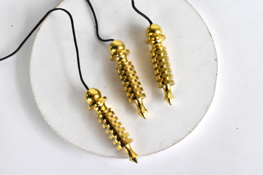 6 Ring Bullet Brass Pendulum Silver Metal Egyptian Pendulums.