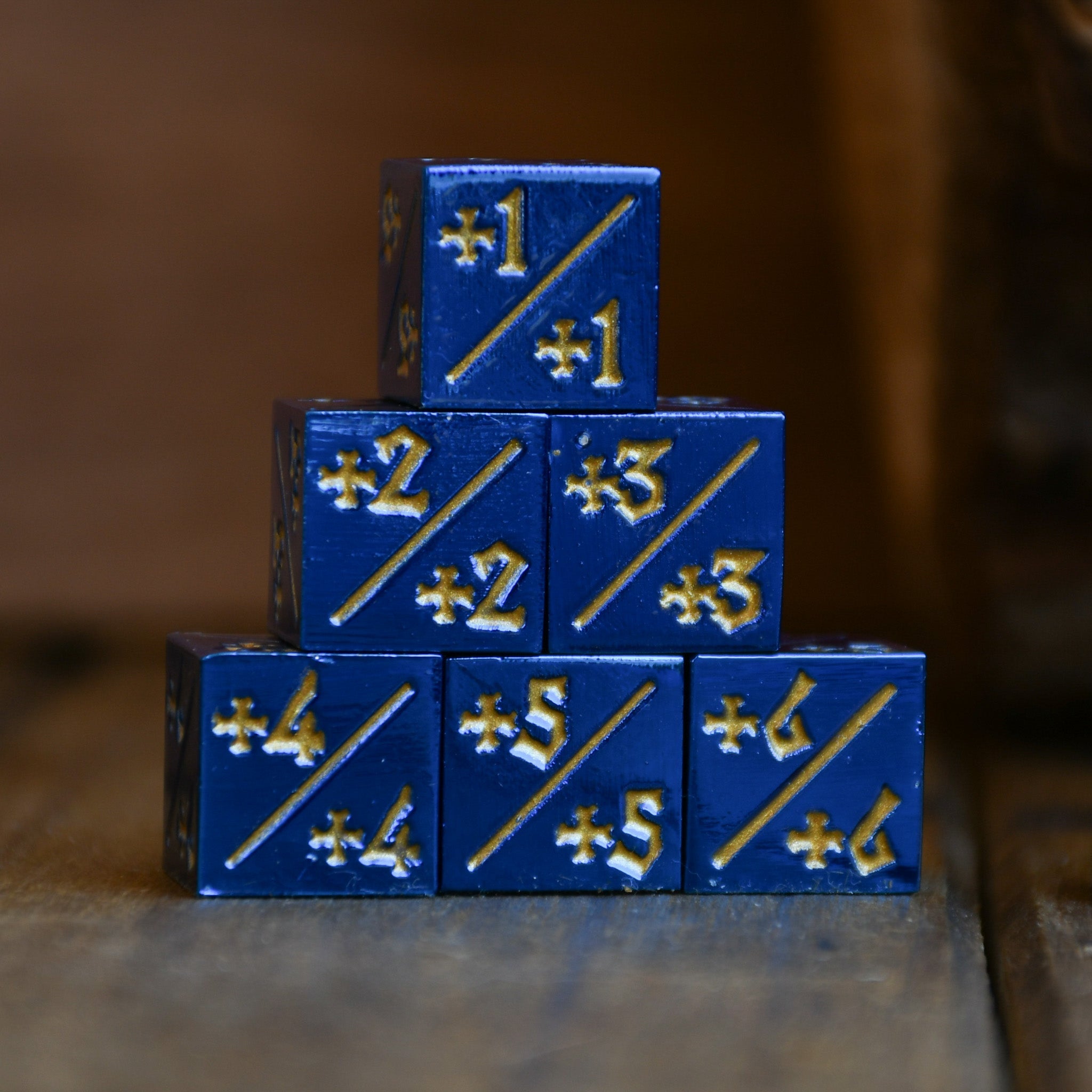 '+1/+1 Counter Dice- Blue, 6ct. | Metal | Wiccan Center