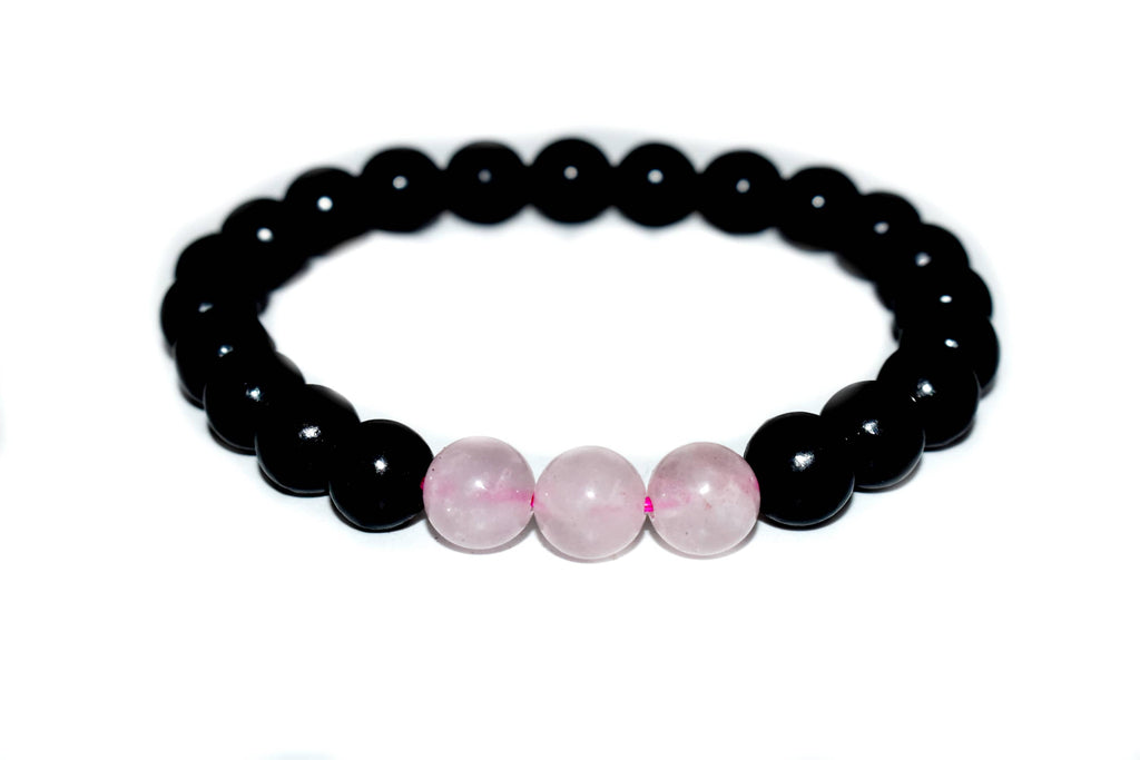 EMF Protection Crystal Bracelet, EMF Bracelet (Shungite Black, Rose Quartz) | | Wiccan Center