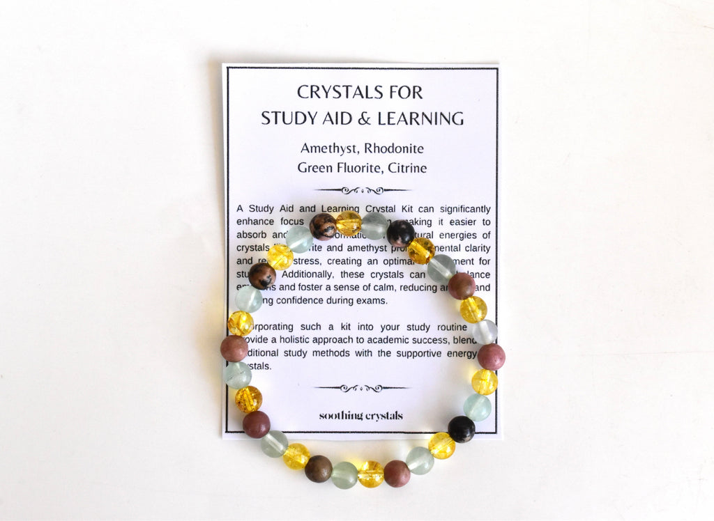 STUDY AID AND LEARNING Crystal Set, Crystal Healing Bracelet.