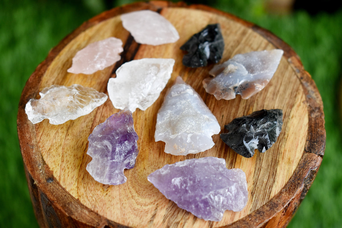 Assorted 8 Pcs Cross Arrowhead Points Set, 2 inch Mix Cross Arrowhead