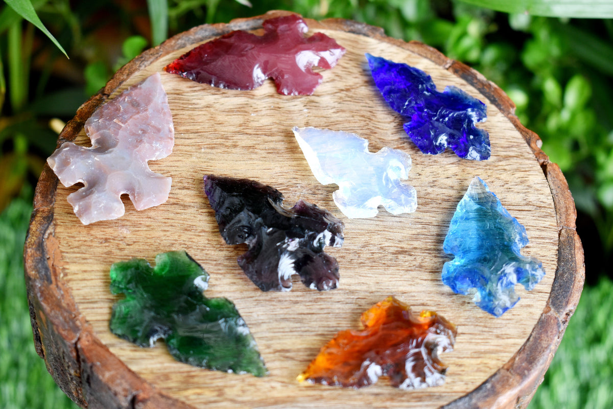 Assorted 8 Pcs Cross Arrowhead Points Set, 2 inch Mix Cross Arrowhead