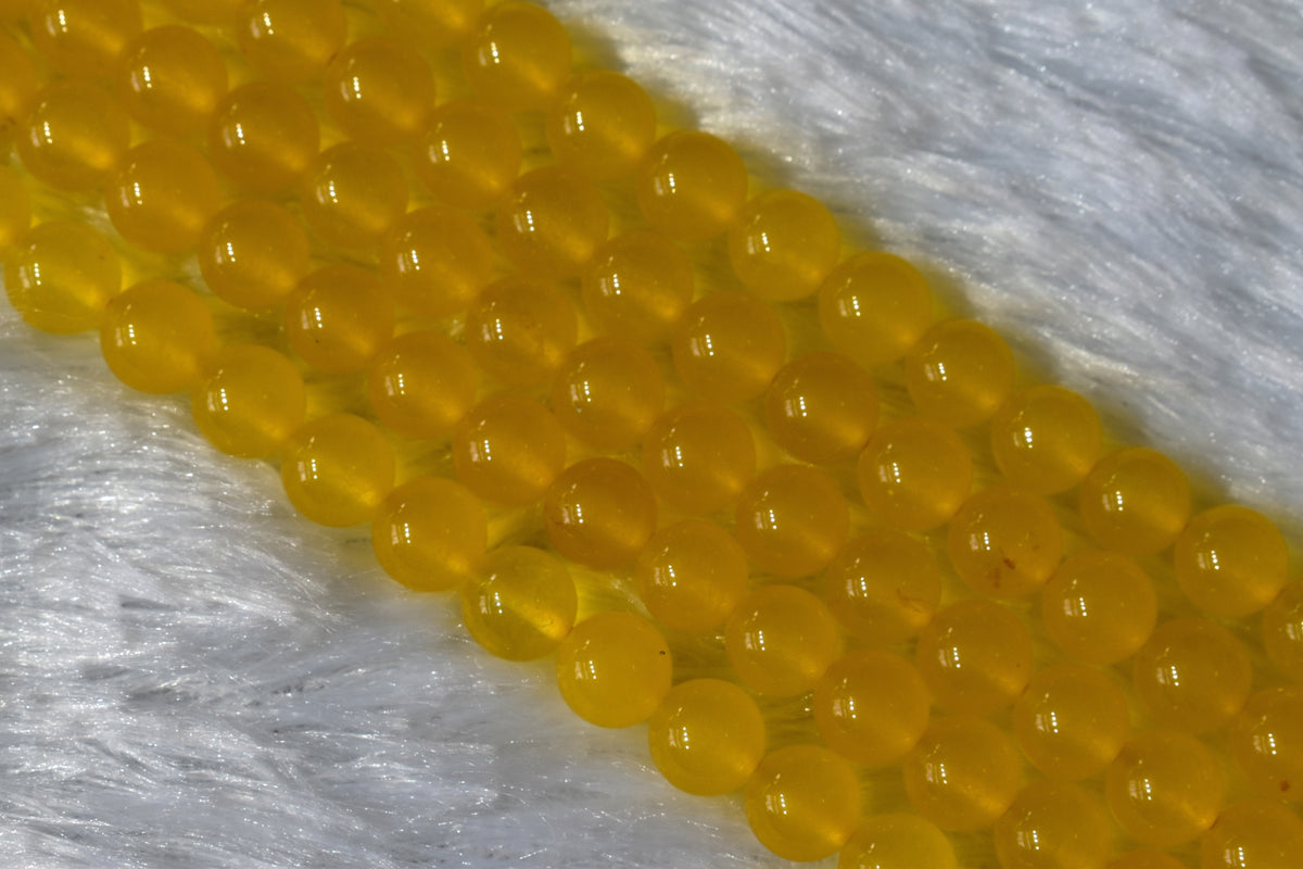 Yellow Jade Gemstone Beads, Crystal Beads for Jewelry.