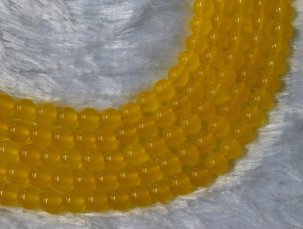 Yellow Jade Gemstone Beads, Crystal Beads for Jewelry.