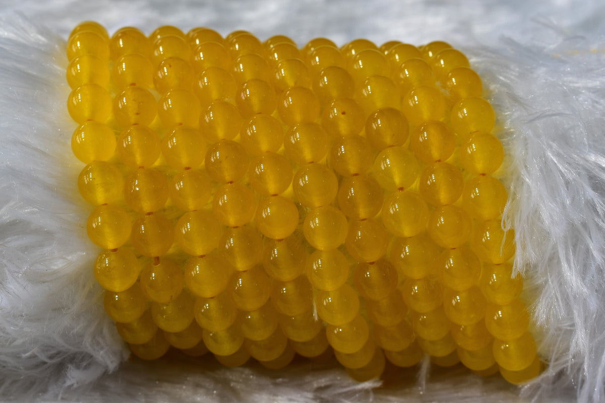 Yellow Jade Gemstone Beads, Crystal Beads for Jewelry.