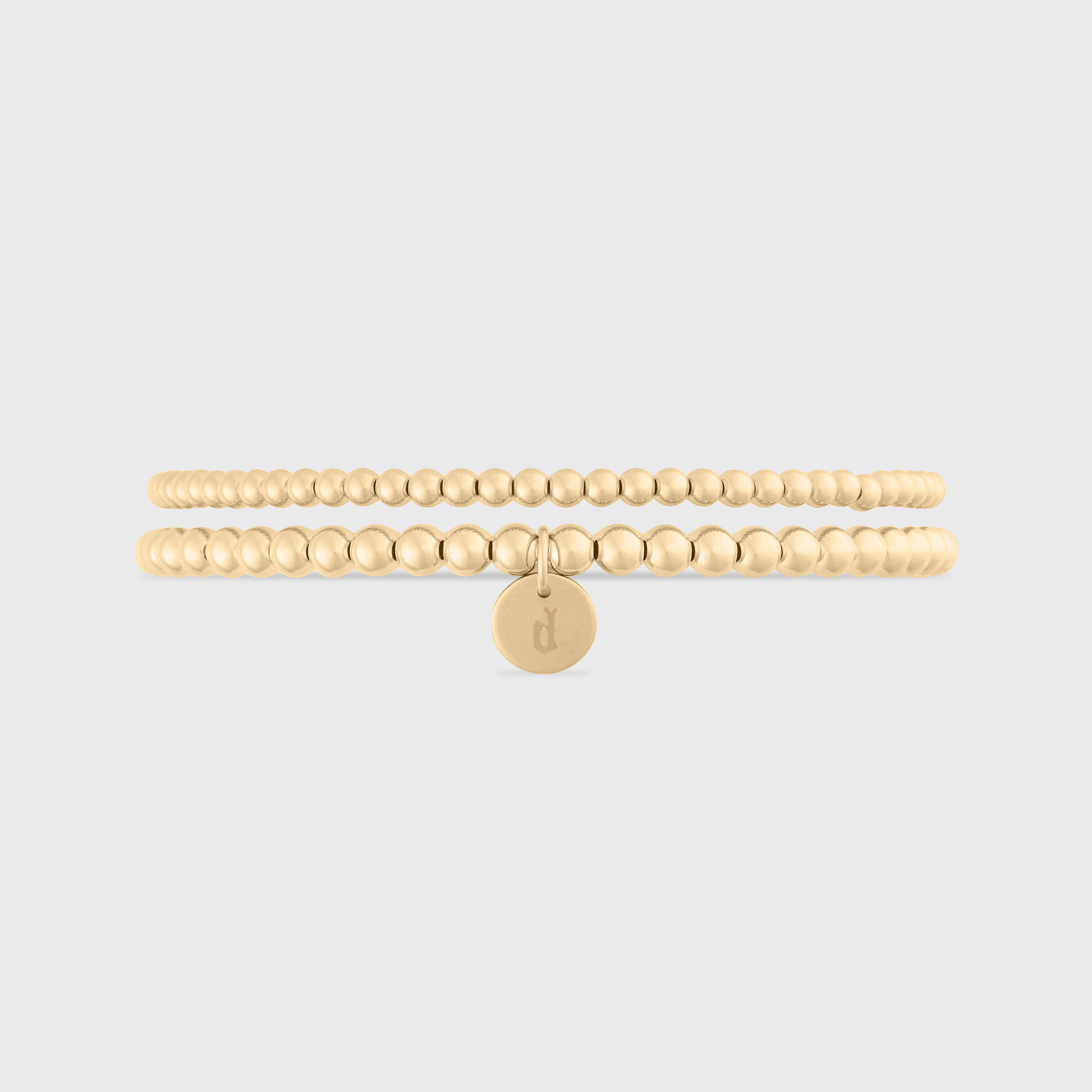 old english initial juno double bracelet stack (3+4mm) | | Wiccan Center