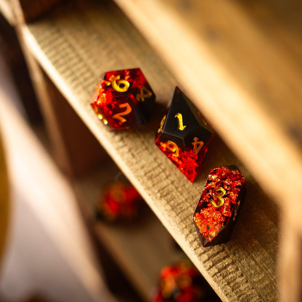 Dark Blood Handmade Resin DND Dice Set | Resin Dice | Wiccan Center