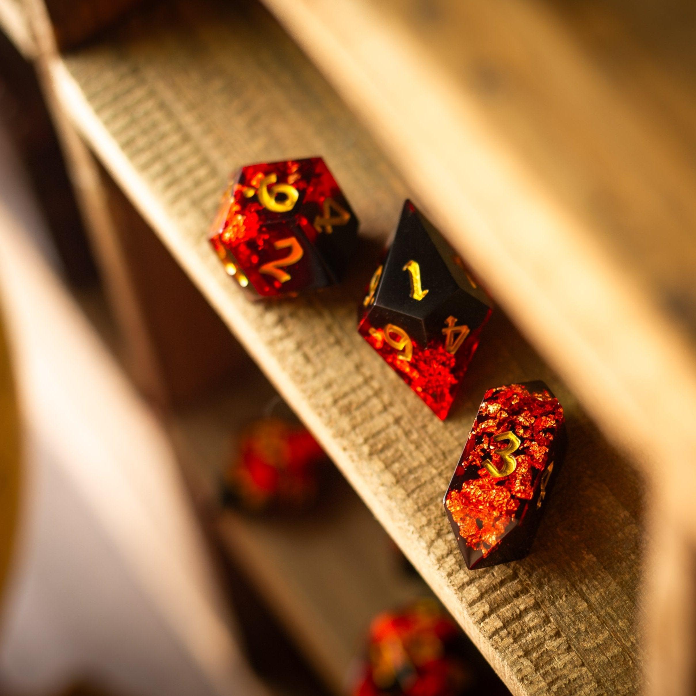 Dark Blood Handmade Resin DND Dice Set | Resin Dice | Wiccan Center