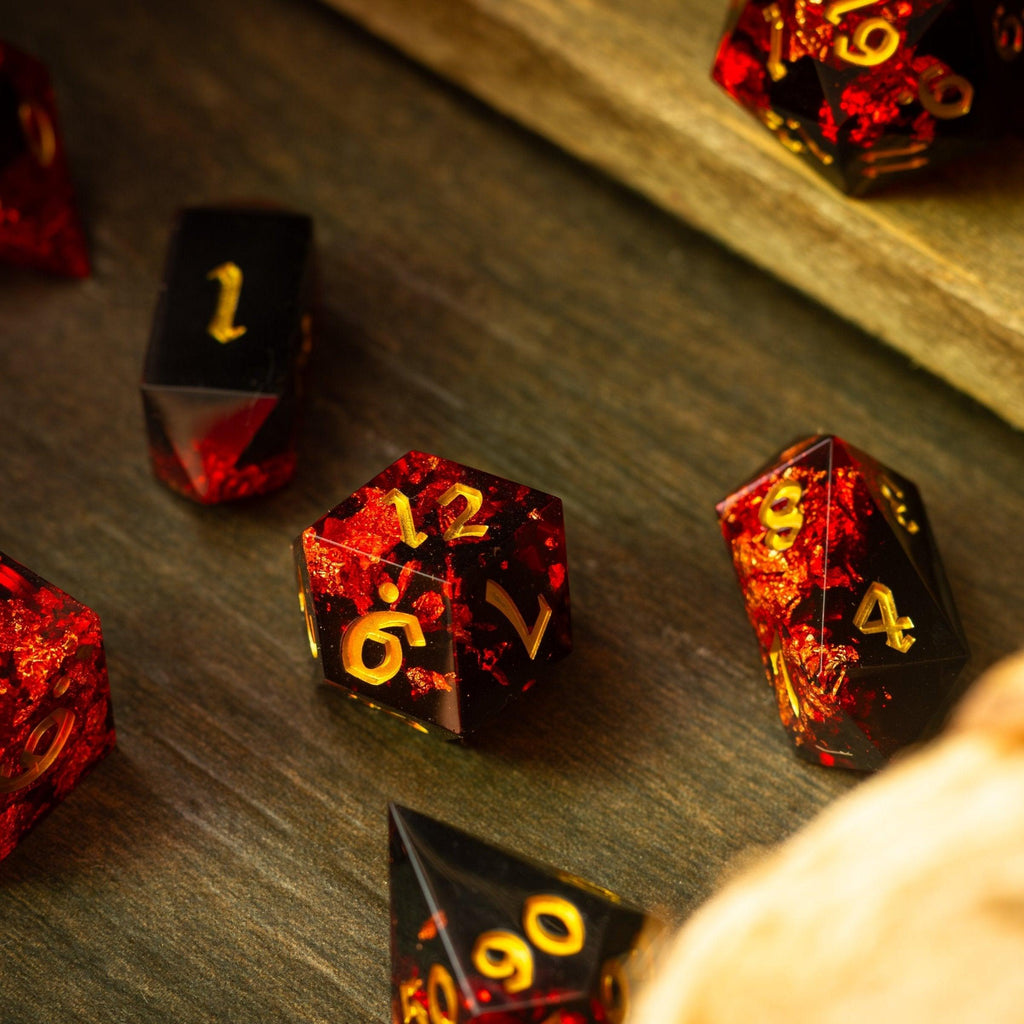 Dark Blood Handmade Resin DND Dice Set | Resin Dice | Wiccan Center