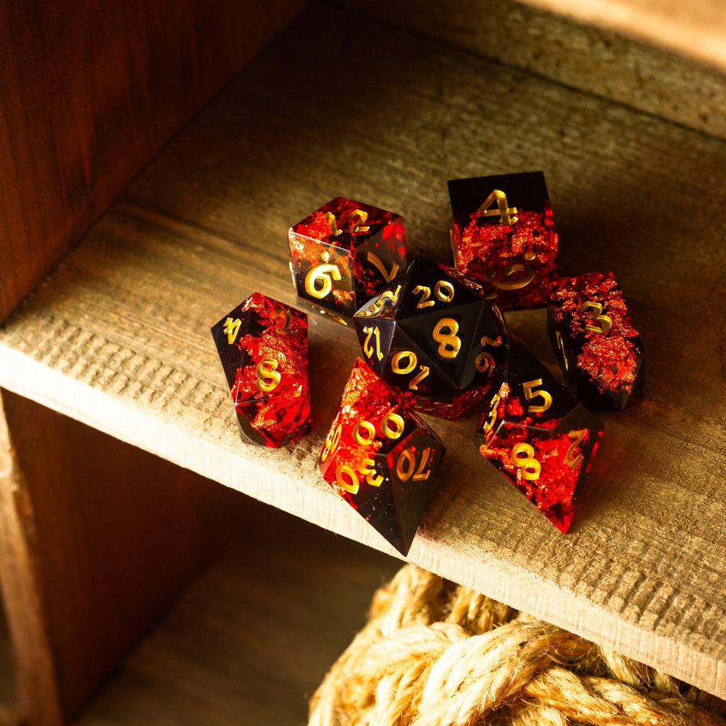 Dark Blood Handmade Resin DND Dice Set | Resin Dice | Wiccan Center
